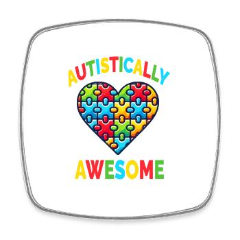 Autismus Autism Awareness Day Autistically Awesome - Square fridge magnet - white - Front