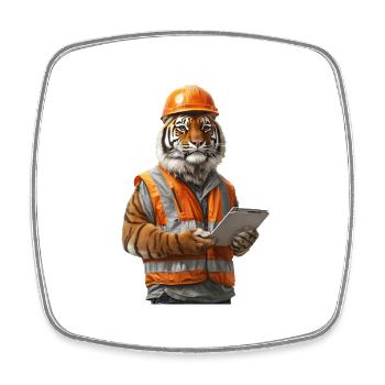 Tiger - Viereckiger Kühlschrankmagnet - Weiß - Vorne