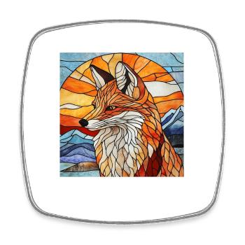 Fuchs - Viereckiger Kühlschrankmagnet - Weiß - Vorne