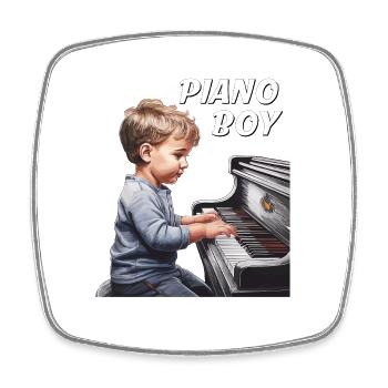 GARÇON PIANO - Magnet carré - blanc - Devant