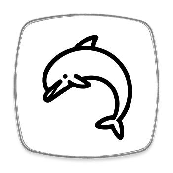 Delfin - Viereckiger Kühlschrankmagnet - Weiß - Vorne