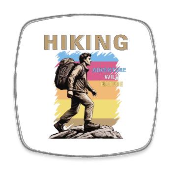 BERGSTEIGER HIKING - Viereckiger Kühlschrankmagnet - Weiß - Vorne