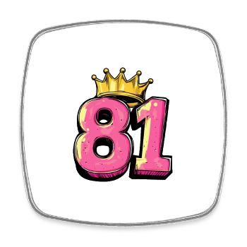 81 Number Krone - Square fridge magnet - white - Front