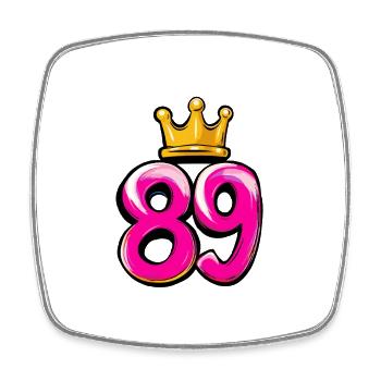 89 Couronne de chiffres - Magnet carré - blanc - Devant