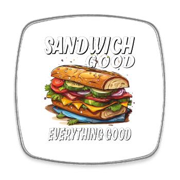 SANDWICH GOOD EVERYTHING GOOD - Viereckiger Kühlschrankmagnet - Weiß - Vorne