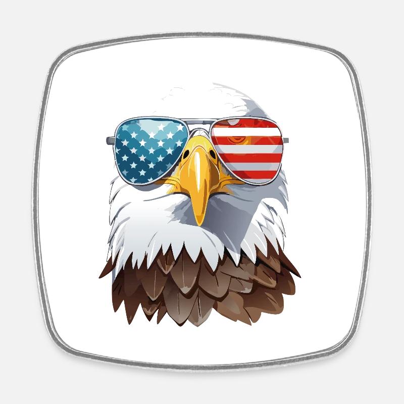eagle head - Magnet carré - blanc