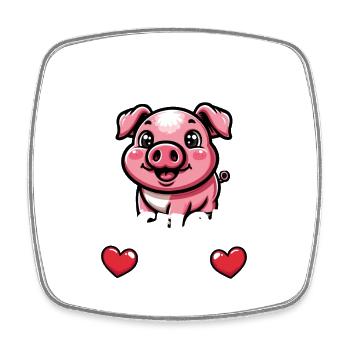Ich mag Schweine ok? Süßer Schwein - Viereckiger Kühlschrankmagnet - Weiß - Vorne