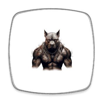 Dog Pit Muscles Bodybuilding Beast - Square fridge magnet - white - Front
