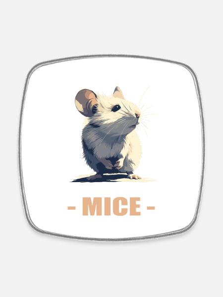 Mäuse Maus - Viereckiger Kühlschrankmagnet - Weiß
