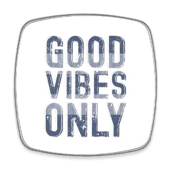 Positive energy in vintage style - Square fridge magnet - white - Front