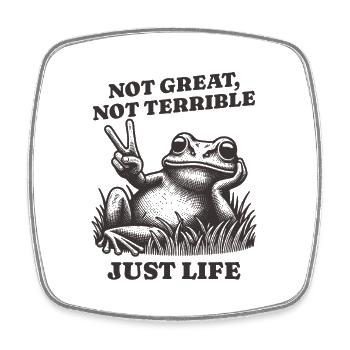 Lustiger Waschbär Spruch – Just Life - Viereckiger Kühlschrankmagnet - Weiß - Vorne