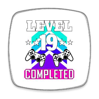 19 Birthday - Square fridge magnet - white - Front