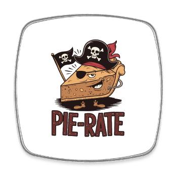 Pi-Rate Abenteuer: Lustige Mathe-Piraten - Viereckiger Kühlschrankmagnet - Weiß - Vorne
