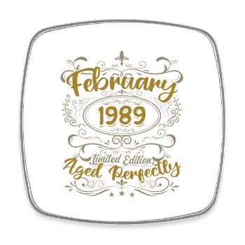 Gift idea February 1989 birthday February 1989 - Square fridge magnet - white - Front