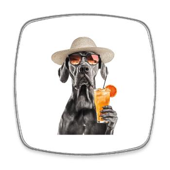 Deutsche Dogge - Viereckiger Kühlschrankmagnet - Weiß - Vorne