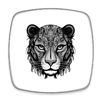 Gepard Portrait - Viereckiger Kühlschrankmagnet - Weiß - Vorne