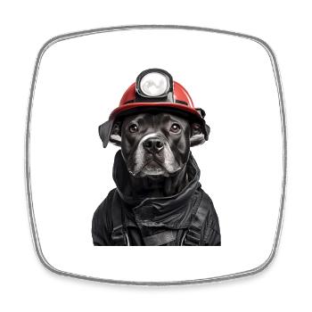 Staffordshire Bullterrier - Viereckiger Kühlschrankmagnet - Weiß - Vorne