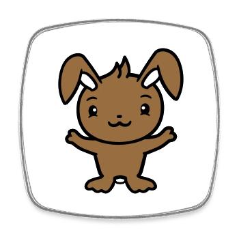 Hase Kaninchen Häschen Nagetier Kleintier niedlich - Viereckiger Kühlschrankmagnet - Weiß - Vorne