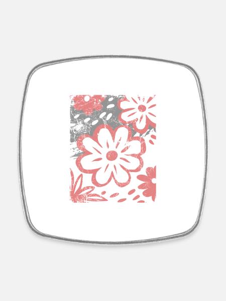 Fleurs - Printemps - Été - Dire - Magnet carré - blanc