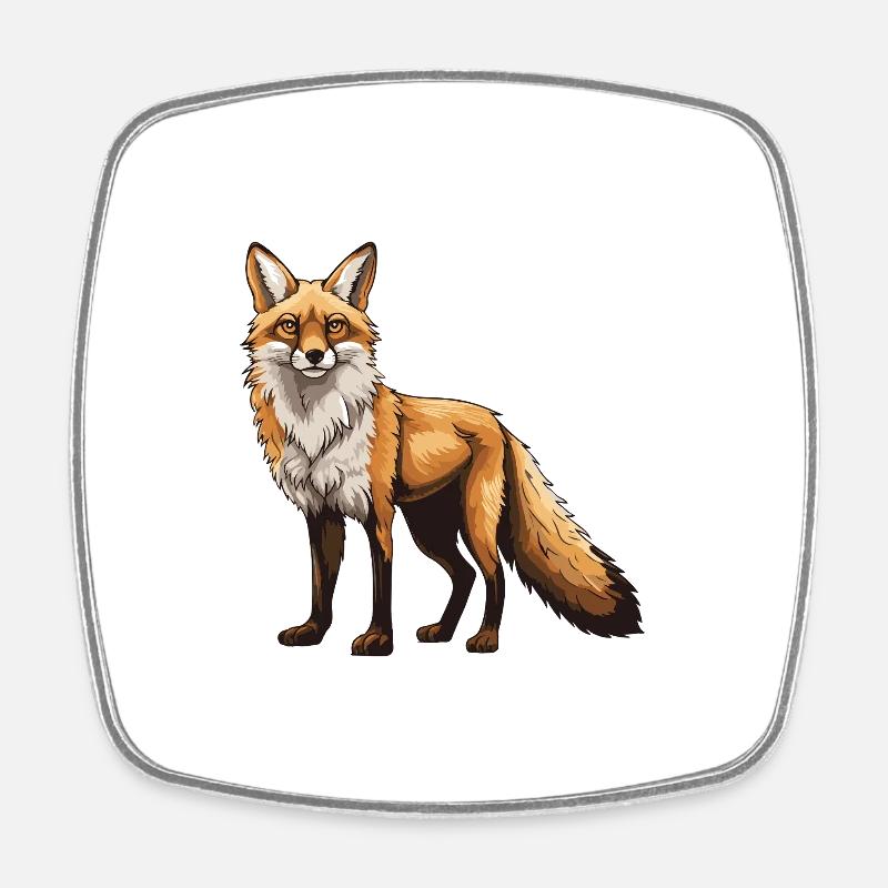 Fuchs Tier - Viereckiger Kühlschrankmagnet - Weiß