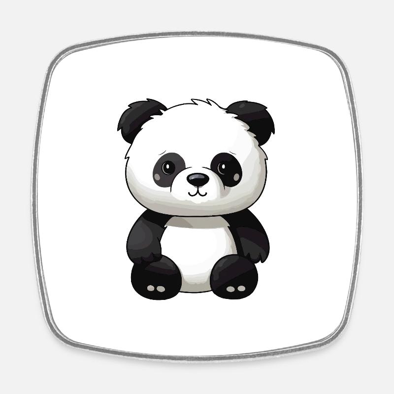 Panda Tier - Viereckiger Kühlschrankmagnet - Weiß