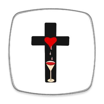 Cross Crosses Crucifix Horror Halloween - Square fridge magnet - white - Front