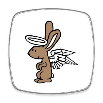 Hase Engel Heilig Himmel Flügel Gut fliegen Liebe - Viereckiger Kühlschrankmagnet - Weiß - Vorne