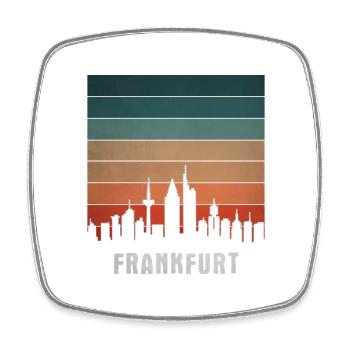 Retro Cities Frankfurt Sunset01 - Viereckiger Kühlschrankmagnet - Weiß - Vorne