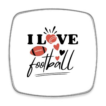 J’adore le dicton du football américain - Magnet carré - blanc - Devant