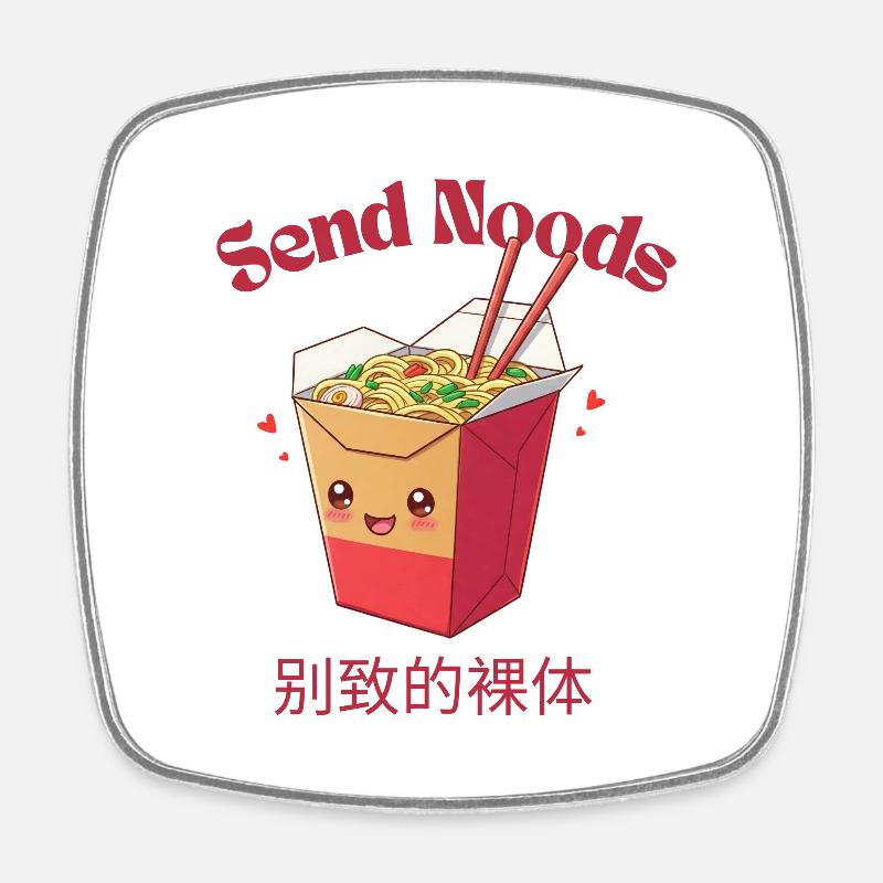 Send Noods - Square fridge magnet - white