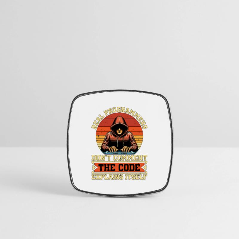 Coder Real Programmers Don't Comment Web Developer Viereckiger Kühlschrankmagnet