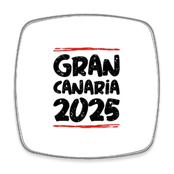 Gran Canaria 2025 Spruch - Viereckiger Kühlschrankmagnet - Weiß - Vorne