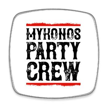 Mykonos Party Crew - Square fridge magnet - white - Front