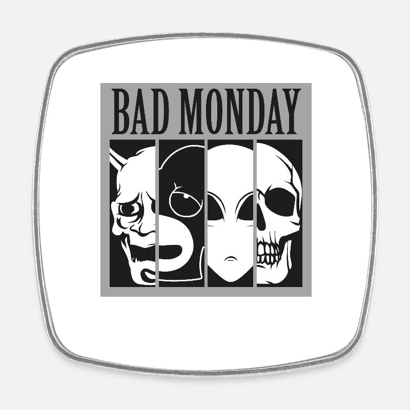 Bad Monday - Square fridge magnet - white