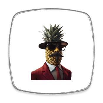 Ananas - Viereckiger Kühlschrankmagnet - Weiß - Vorne