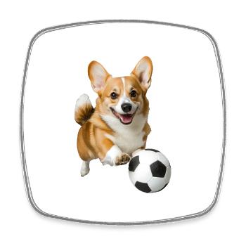 Corgi - Viereckiger Kühlschrankmagnet - Weiß - Vorne