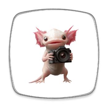 Axolotl - Viereckiger Kühlschrankmagnet - Weiß - Vorne