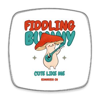 fiddling bunny cute like me - Viereckiger Kühlschrankmagnet - Weiß - Vorne