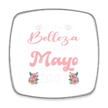 May 2007 Vintage Birthday Gift - Square fridge magnet - white - Front