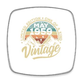 Geburtstag Vintage Mai 1959 original May 1959 - Viereckiger Kühlschrankmagnet - Weiß - Vorne