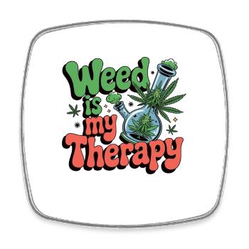 L’herbe est ma thérapie - relaxation sur ordonnance - Magnet carré - blanc - Devant