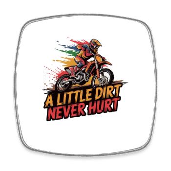 Motocross-Abenteuer beginnt Dreck gehört dazu - Viereckiger Kühlschrankmagnet - Weiß - Vorne