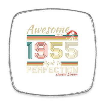 1955 Vintage Retro Jubiläumsgeschenk - Viereckiger Kühlschrankmagnet - Weiß - Vorne