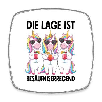 Die Lage Ist Besäufniserregend - Viereckiger Kühlschrankmagnet - Weiß - Vorne