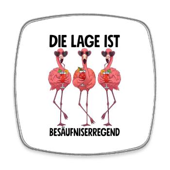 The location is drunken with flamingos - Square fridge magnet - white - Front