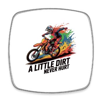 Motocross : Sale passion - Magnet carré - blanc - Devant