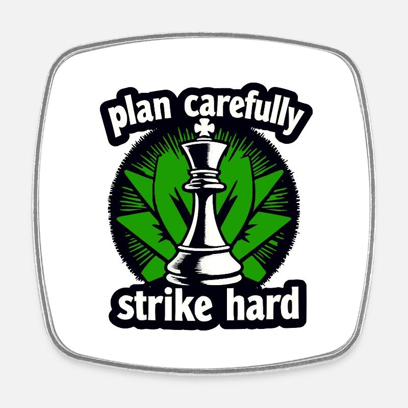 Le plan Schach frappe fort - Magnet carré - blanc