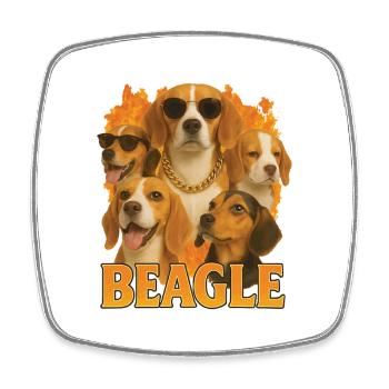 Beagle - Viereckiger Kühlschrankmagnet - Weiß - Vorne