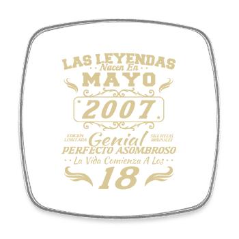 May 2007 Vintage Birthday Gift - Square fridge magnet - white - Front