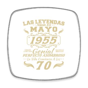 May 1955 Vintage Birthday Gift - Square fridge magnet - white - Front